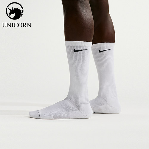 Nike/耐克正品新款男白黑色柔软贴合经典支撑长筒袜HQ8510-100