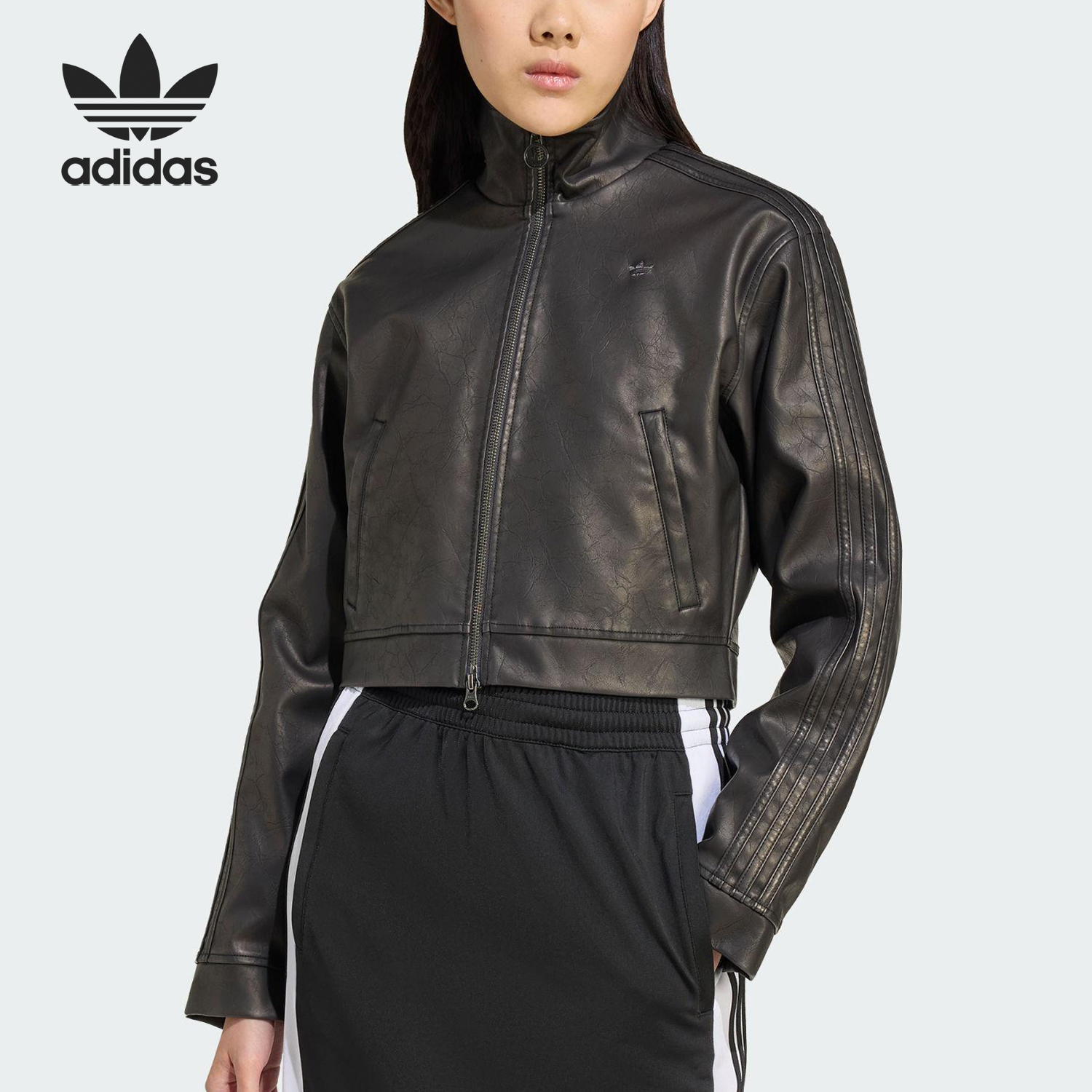 Adidas/阿迪达斯正品三叶草女士运动短款经典潮流夹克外套JW7291