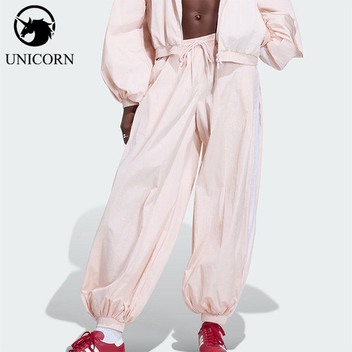 Adidas/阿迪达斯官方正品三叶草女士梭织休闲宽松气球裤KY5053
