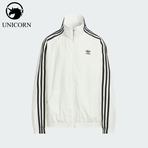 Adidas/阿迪达斯正品三叶草 大童梭织三条纹运动立领外套KQ5492
