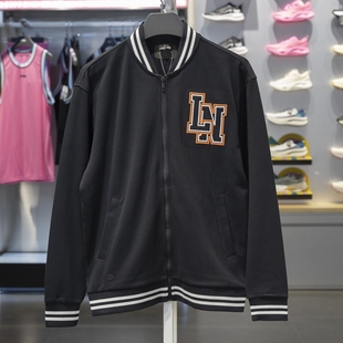 简约字母印花休闲外套AFDU553 李宁正品 运动潮流系列男子新款