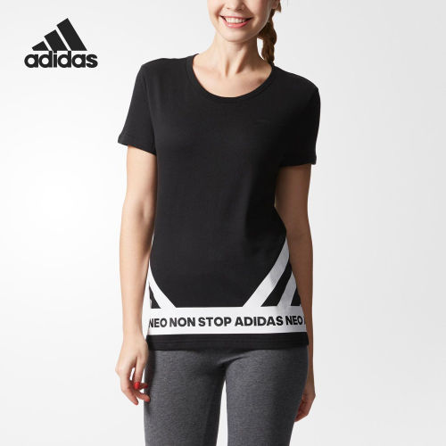 Adidas/阿迪达斯官方正品女士休闲时尚柔软透气潮流短袖T恤CD1249