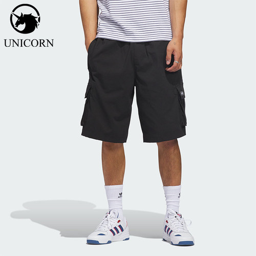 Adidas/阿迪达斯正品三叶草男士透气滑板风工装运动短裤KE1027