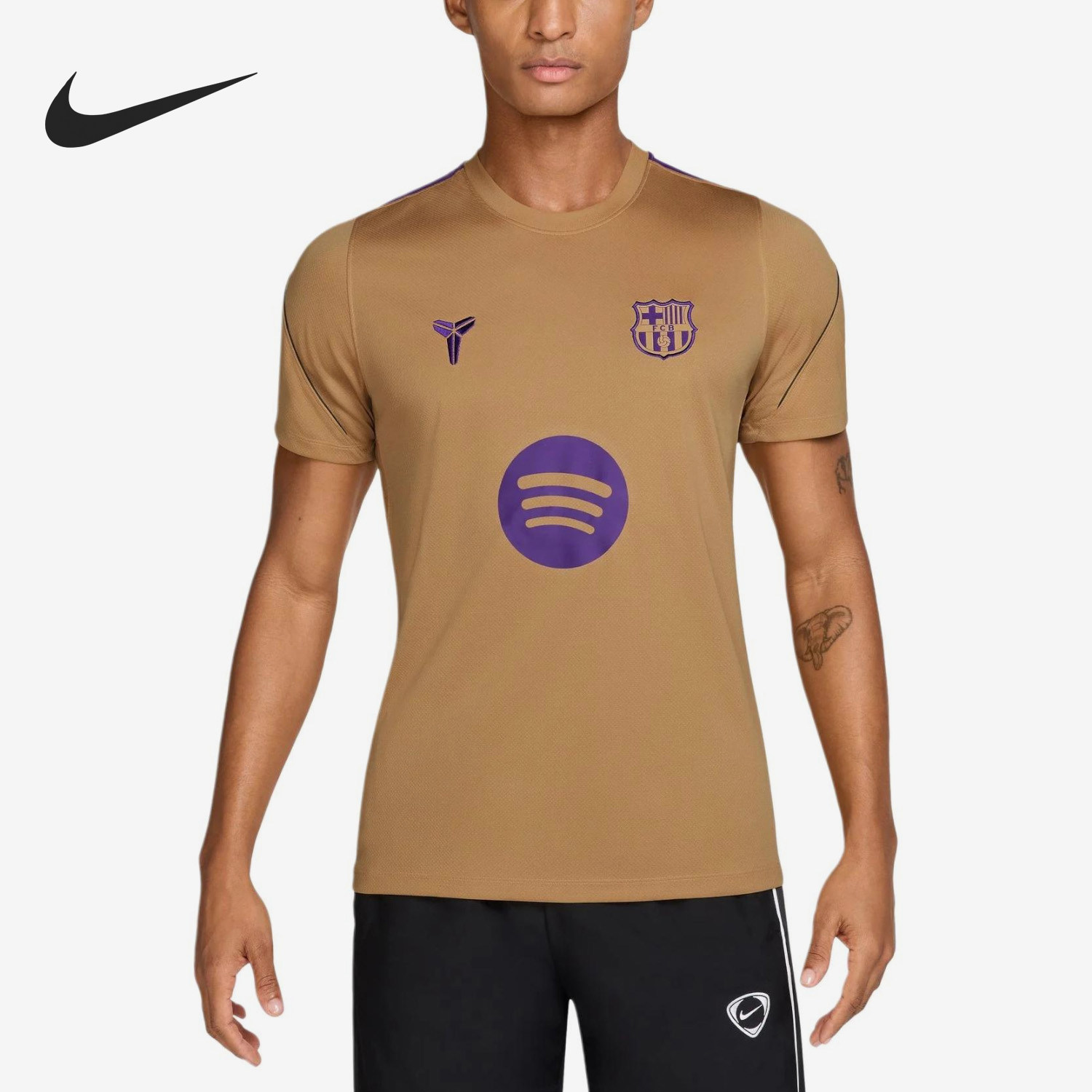 Nike耐克正品巴塞罗那俱乐部圆领短袖场训服撞色足球IQ1304-745