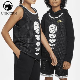 010 2025大童圆领套头透气训练篮球背心DX5515 Nike 耐克正品