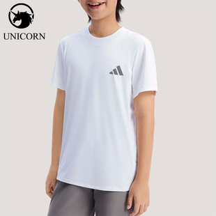 Adidas/阿迪达斯正品2026春季儿童圆领简约亲肤运动休闲T恤KG5982