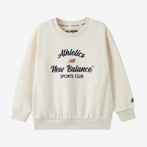 New Balance新百伦正品儿童落肩圆领加绒套头卫衣7ZF4E043-OML