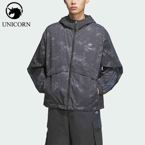 Adidas/阿迪达斯正品三叶草男女休闲经典运动连帽日常外套KC1433