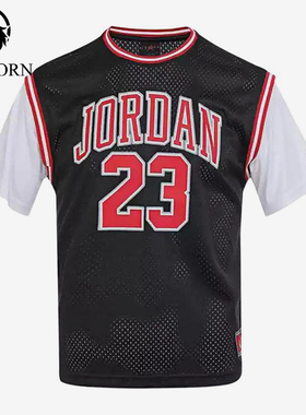 Nike/耐克正品JORDAN新款男黑白色休闲篮球经典短袖T恤HM4772-010