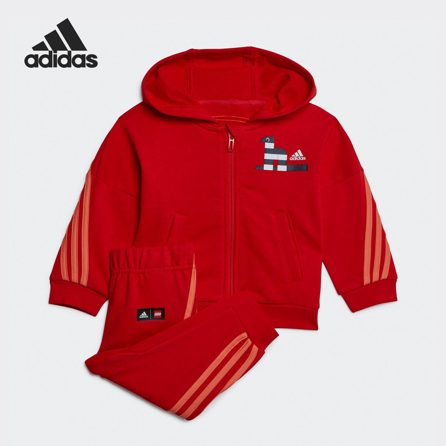 Adidas/阿迪达斯正品乐高积木联名婴童连帽长袖套装HB4464,童装/婴儿装/亲子装,套装,淘宝优惠券,粉丝福利购,淘宝优惠卷