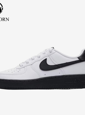 Nike/耐克正品AirForce1新款儿童白黑色校园板鞋CT3839-121