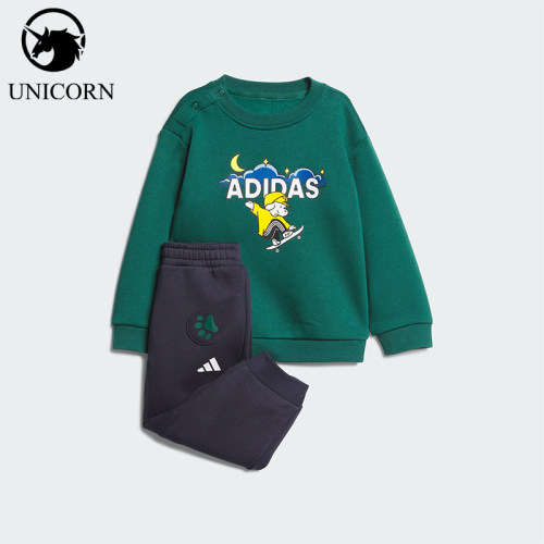 Adidas/阿迪达斯正品IN GFX CREW SET婴童保暖日常款套装KC5397