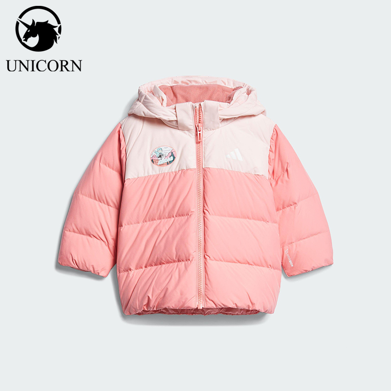 Adidas/阿迪达斯正品IN GFX DOWN JKT婴童连帽保暖羽绒服KC5395