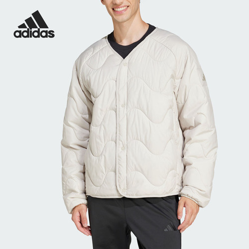 Adidas/阿迪达斯官方正品秋冬新款男士宽松V领隔层保暖棉服JD1096