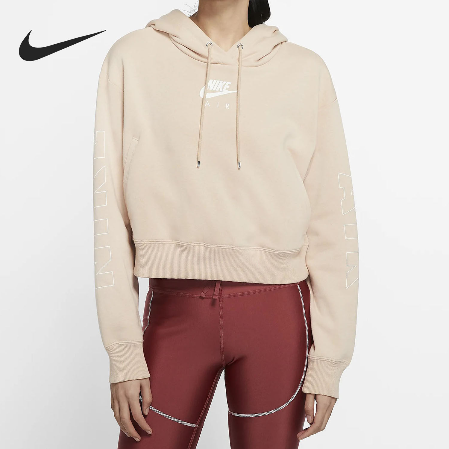 Nike/耐克正品女子短款针织连帽运动卫衣套头衫 CJ3083-287