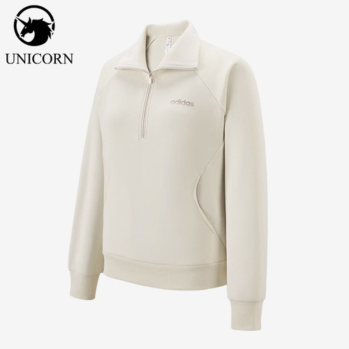 Adidas/阿迪达斯正品女士舒适柔软透气保暖翻领卫衣KF9668