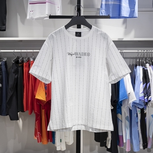 ATSU347 李宁正品 韦德系列男子防晒宽松休闲条纹梭织运动短袖