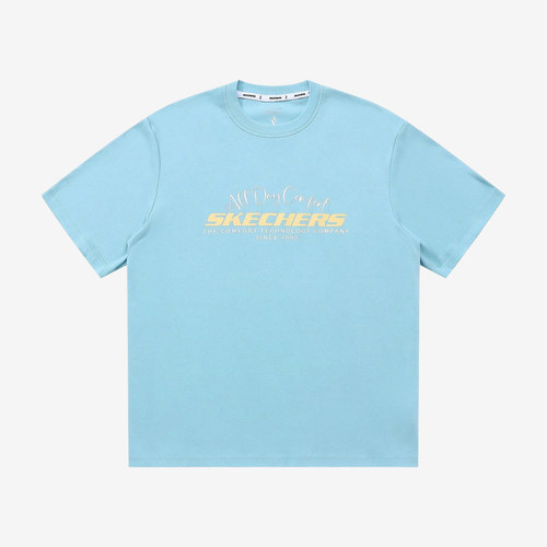 Skechers斯凯奇正品男女短袖透气圆领宽松跑步T恤L225U163-02VX