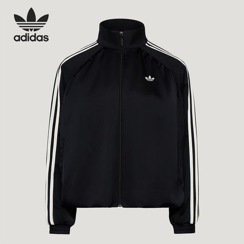 Adidas/阿迪达斯官方正品三叶草女士条纹休闲运动夹克外套LF2316