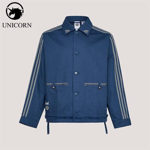 Adidas/阿迪达斯官方正品三叶草男士宽松翻领休闲时尚外套KW5674