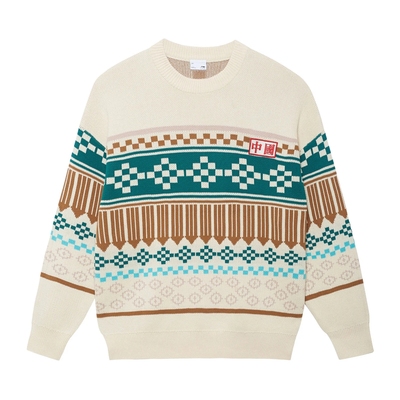 李宁正品新款男女同款运动休闲时尚潮流圆领套头毛衣线衫AMBS145