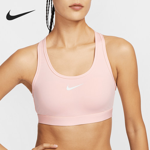 Nike/耐克正品Swoosh 女士中强度支撑速干衬垫内衣DX6822-675
