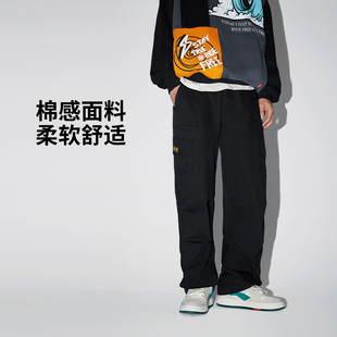 李宁正品 AKXU567 滑板系列男子潮流休闲宽松棉质多口袋束脚长裤