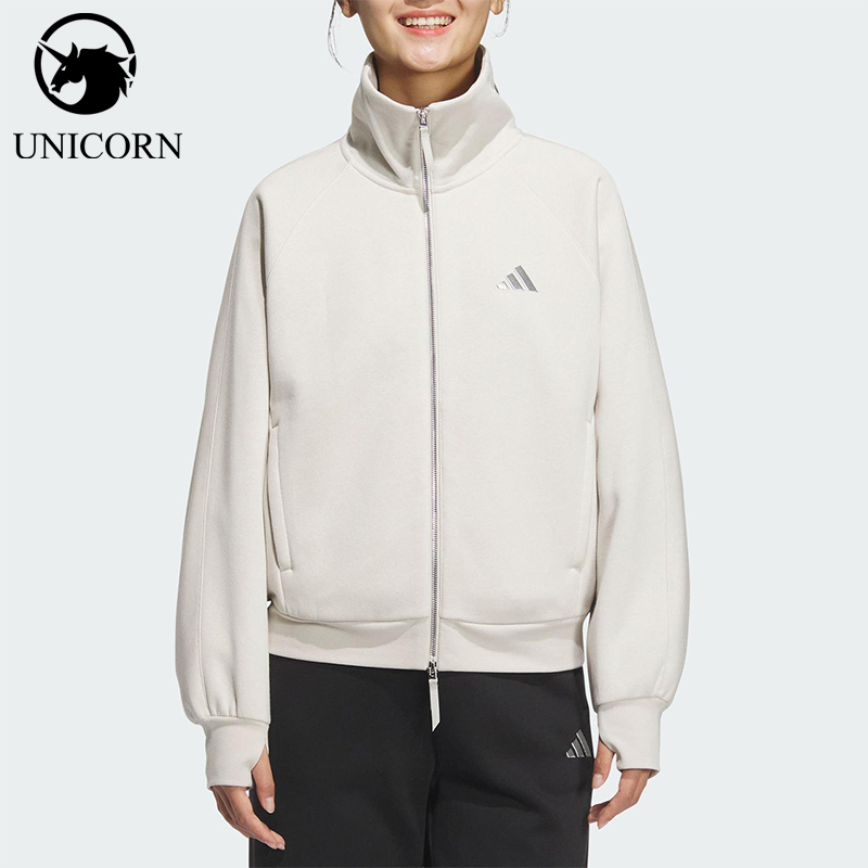 Adidas/阿迪达斯正品FLEECE JKT女士休闲宽松日常立领外套KC0047