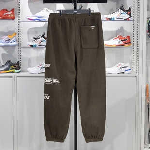 AKYU429 李宁正品 反伍系列男子加绒保暖字母印花宽松针织运动裤