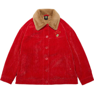 Lining 日进斗金主题女子加绒保暖宽松休闲外套AFDT014 李宁正品