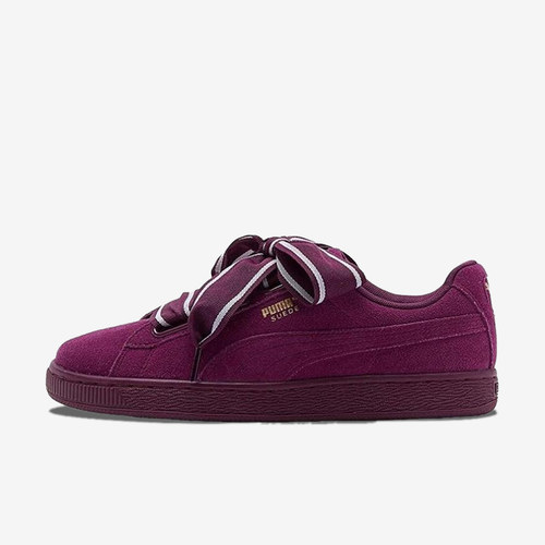 Puma彪马正品Suede系列女子蝴蝶结低帮防滑轻便系带板鞋364084-02