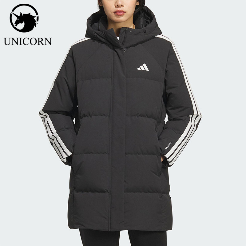 Adidas/阿迪达斯官方正品当季款女士保暖中长款羽绒服KC2486