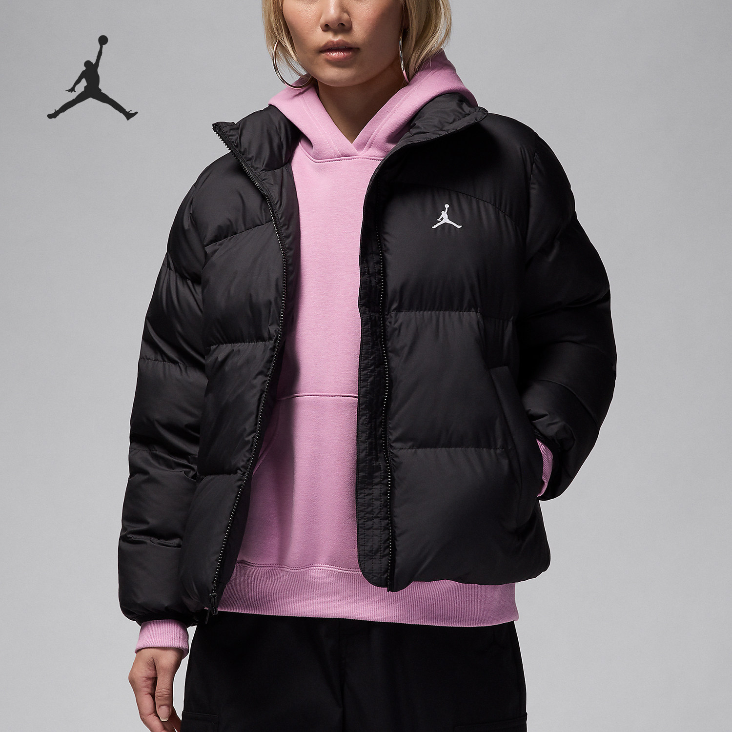 Nike/耐克正品新款JORDAN女士保暖亲肤拉链夹克FZ4528-010