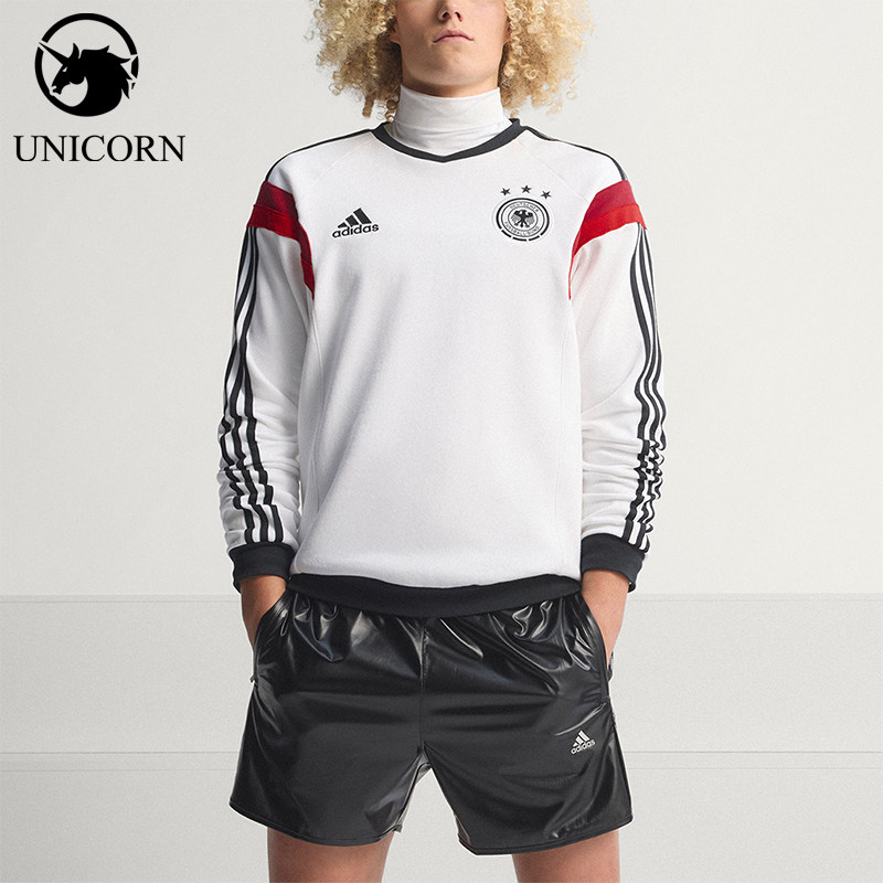 Adidas/阿迪达斯正品新款男士复古足球经典休闲圆领卫衣KF2130