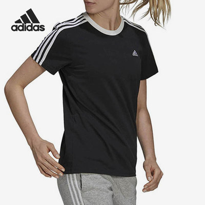Adidas/阿迪达斯正品当季新款女子条纹运动短袖T恤 GS1379