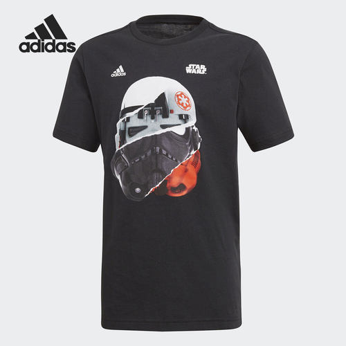 Adidas阿迪达斯正品STAR WARS大童印花圆领短袖运动T恤CE5385