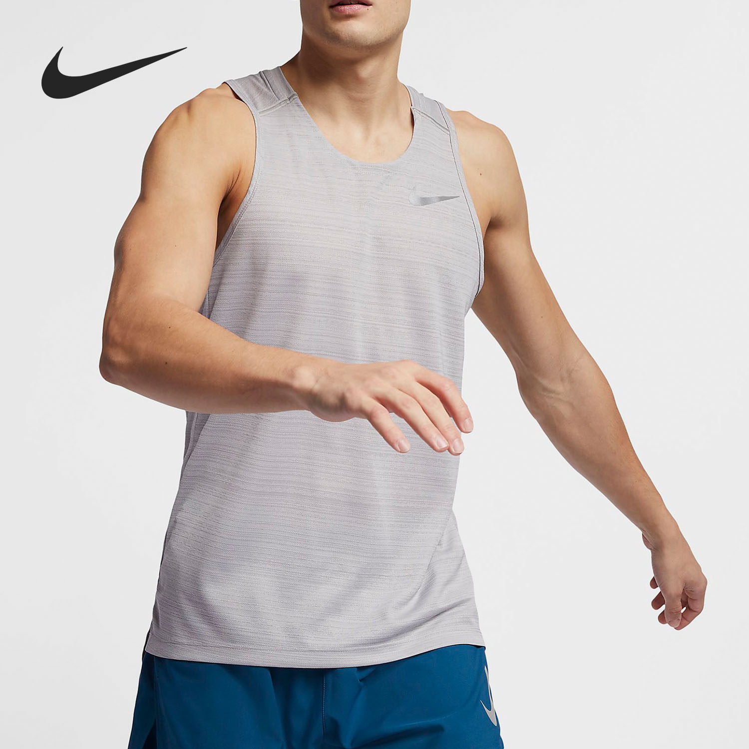 Nike/耐克正品 DRI-FIT MILER 男子新款运动跑步背心AJ7563-010