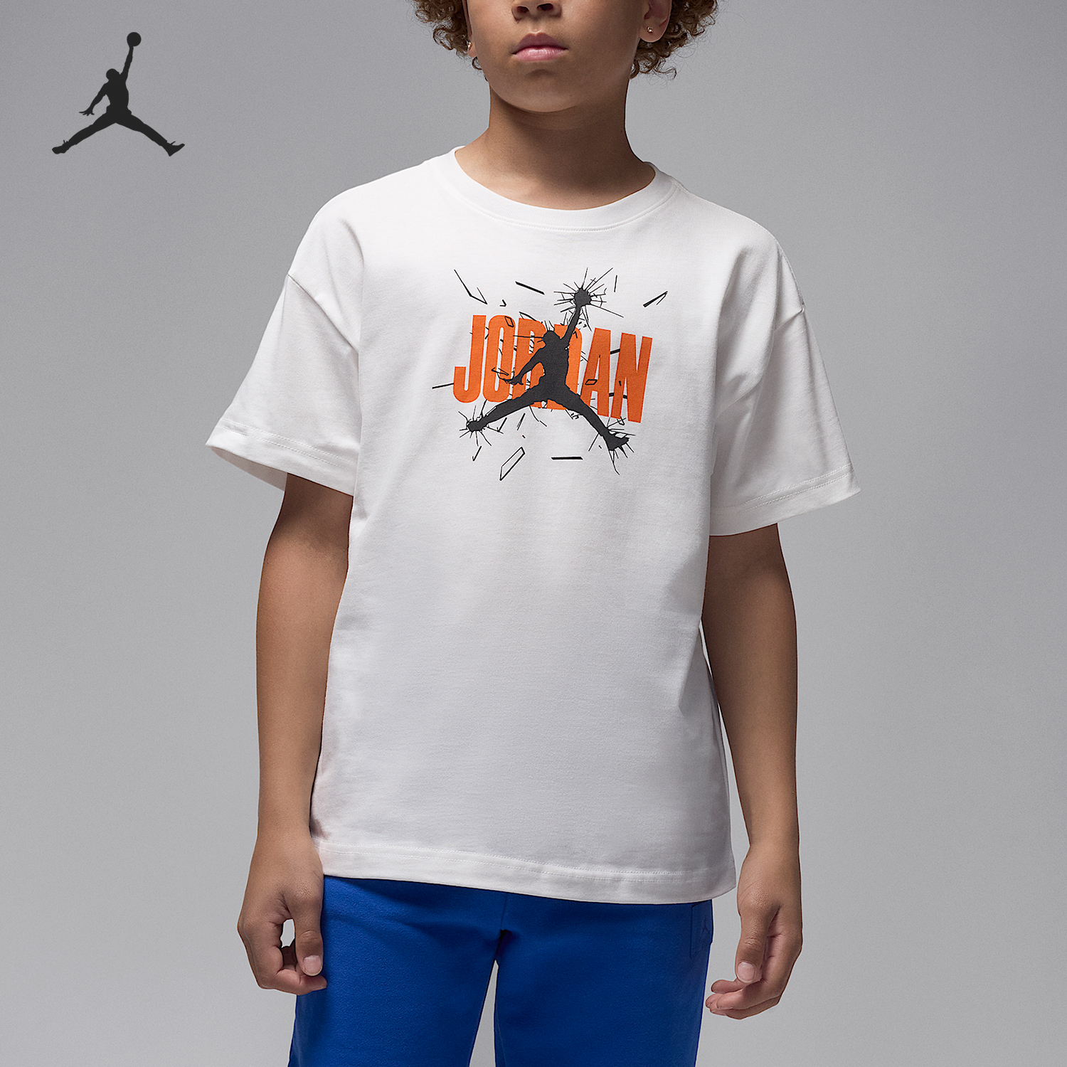 Nike/耐克正品Jordan大童针织圆领印花运动短袖IO2465-133