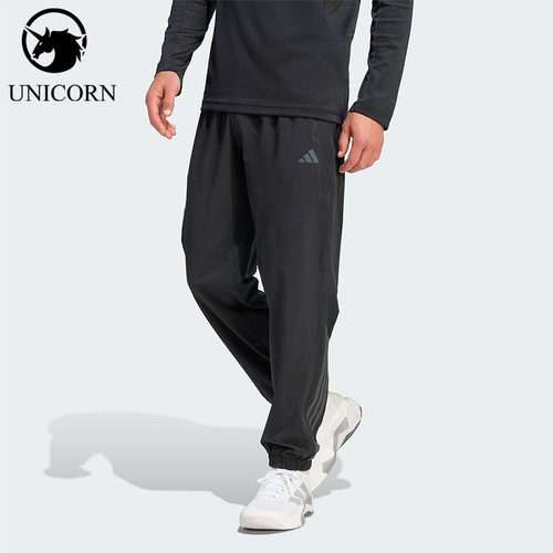 Adidas/阿迪达斯正品2026男士训练梭织健身运动长裤KT3131