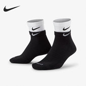 一双装 Nike 拼接叠层中筒运动袜 男女同款 DH4058 耐克正品