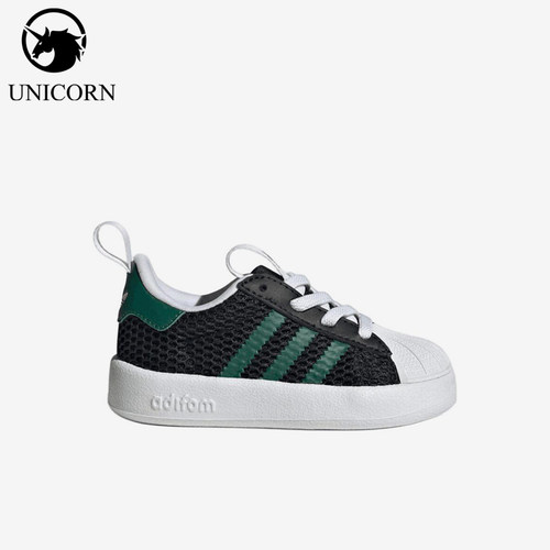 Adidas/阿迪达斯正品SUPERSTAR新款婴童黑绿色经典运动鞋IH7070