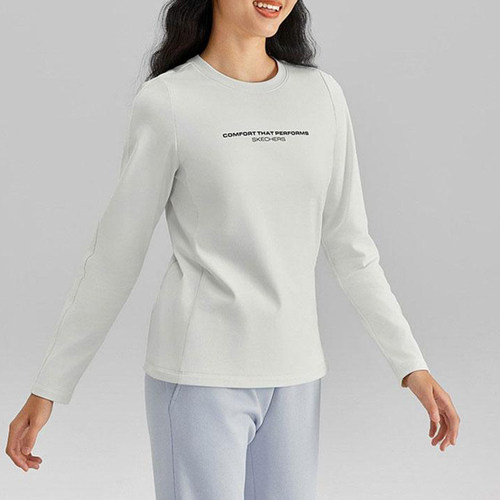 Skechers斯凯奇正品儿童运动圆领套头字母长袖T恤P423W064-0074