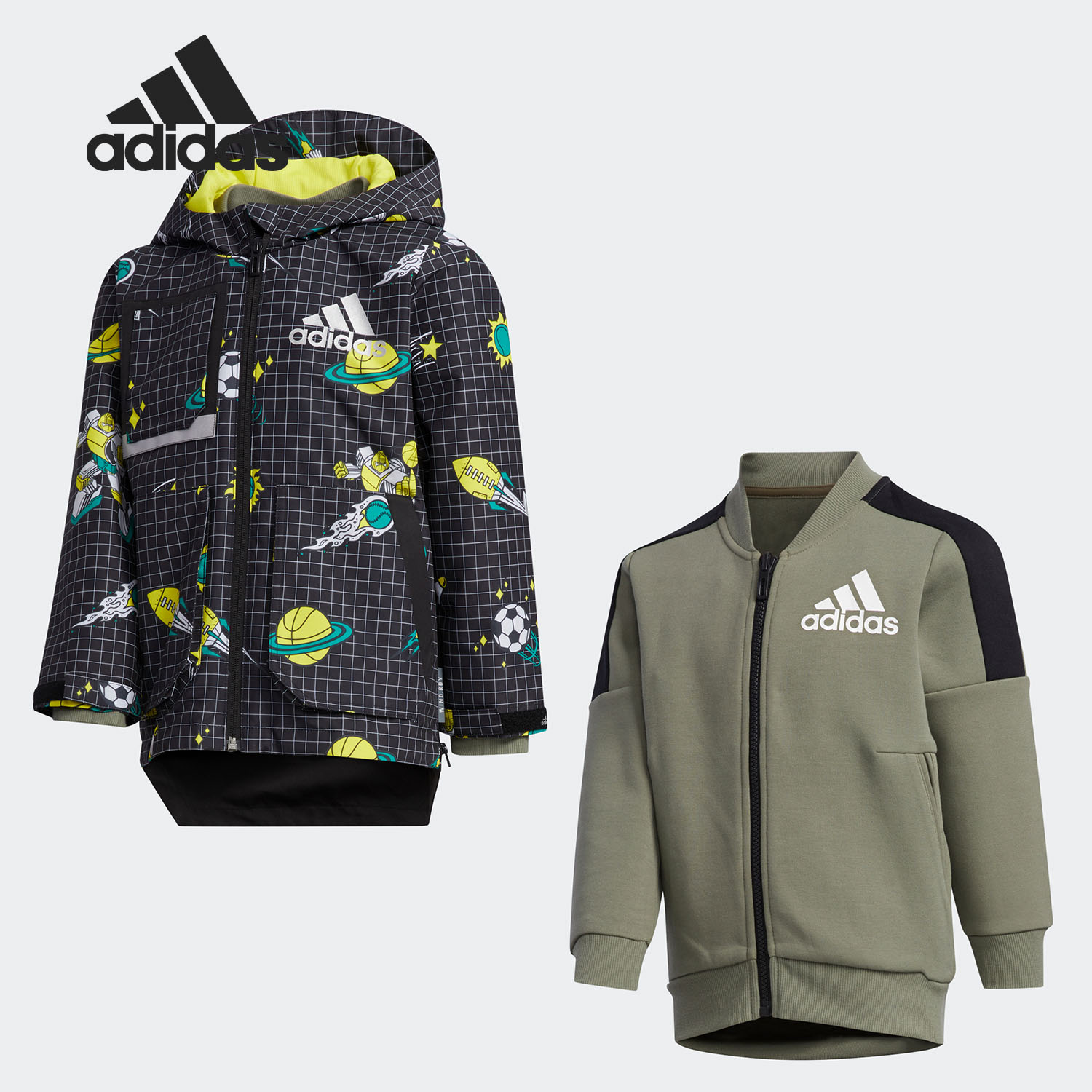 Adidas/阿迪达斯正品 当季新款小童二合一休闲运动外套FM9689
