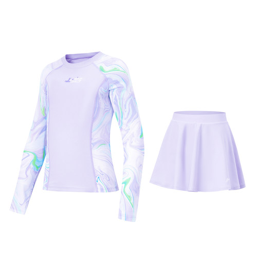 李宁正品游泳系列女大童紧身分身泳衣特殊产品不予退换货YSLU010