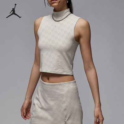 Nike/耐克正品JORDAN女士透气针织短款企领无袖背心HQ9226-104