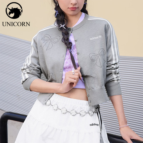 Adidas/阿迪达斯正品三叶草CARDIGANW新款女经典针织开衫LF1186