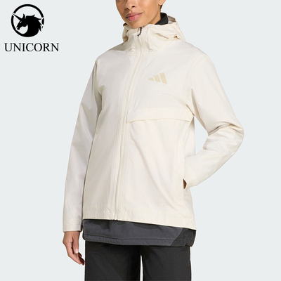 Adidas/阿迪达斯官方正品春秋女士户外防风运动连帽冲锋衣KG3238