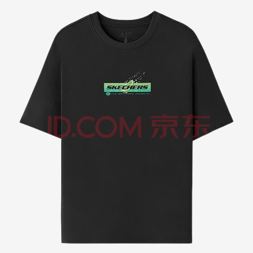 Skechers斯凯奇正品儿童款百搭舒适Logo短袖T恤L225U158-0018