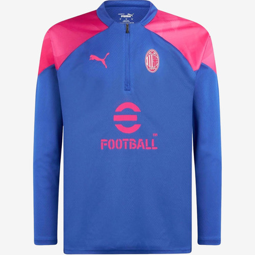 PUMA彪马正品AC Milan男款训练干爽拉链长袖足球球衣772241-14