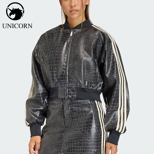 Adidas/阿迪达斯正品三叶草女士时尚宽松短款立领夹克外套KE5035